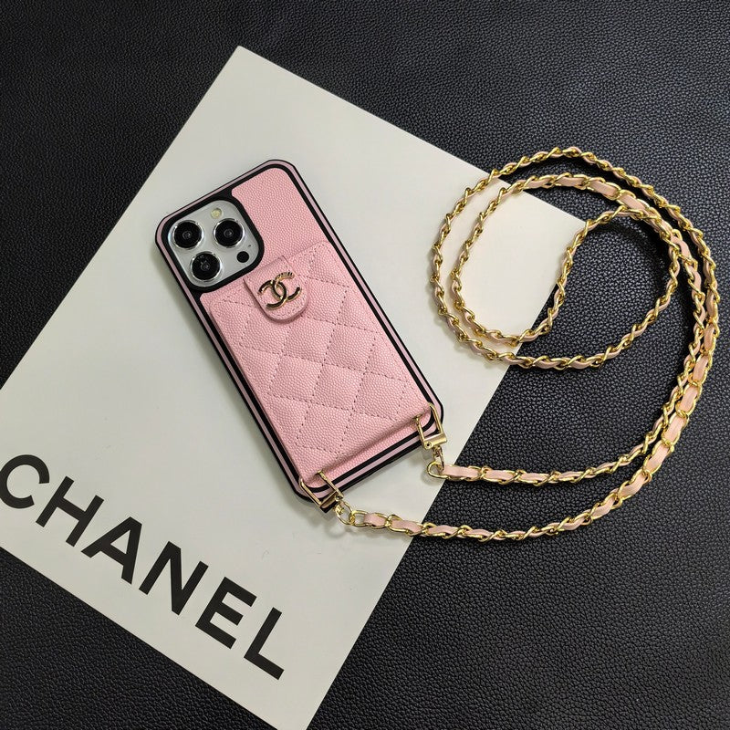 C.C iPhone-Hülle aus Leder zum Umhängen