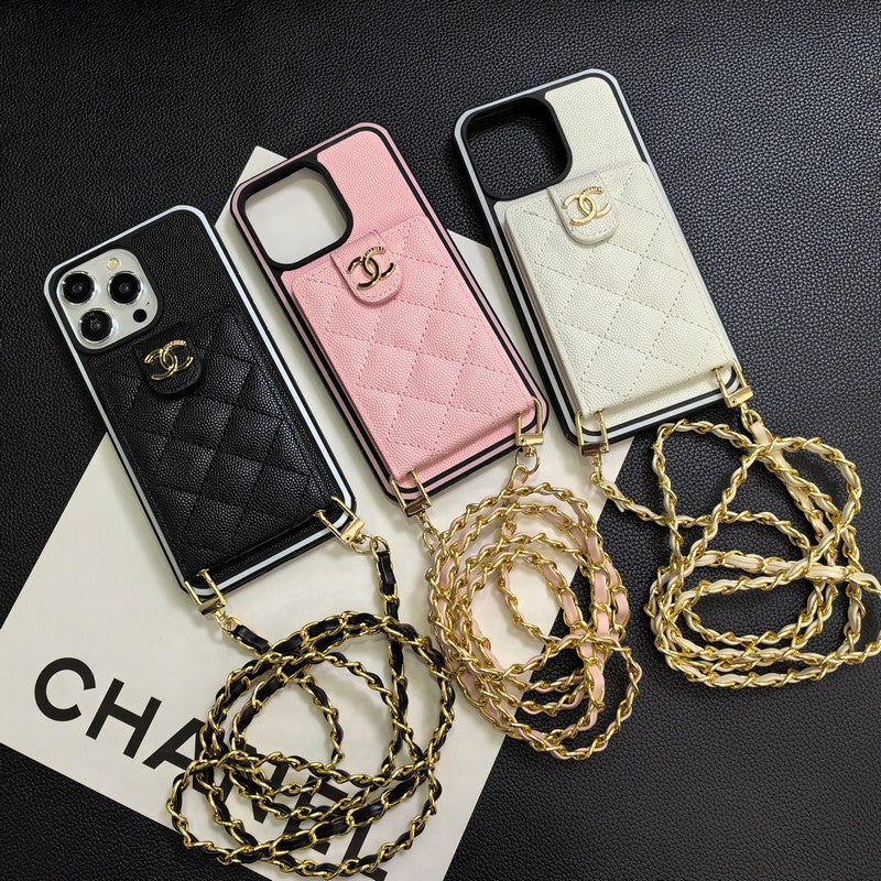 C.C iPhone-Hülle aus Leder zum Umhängen