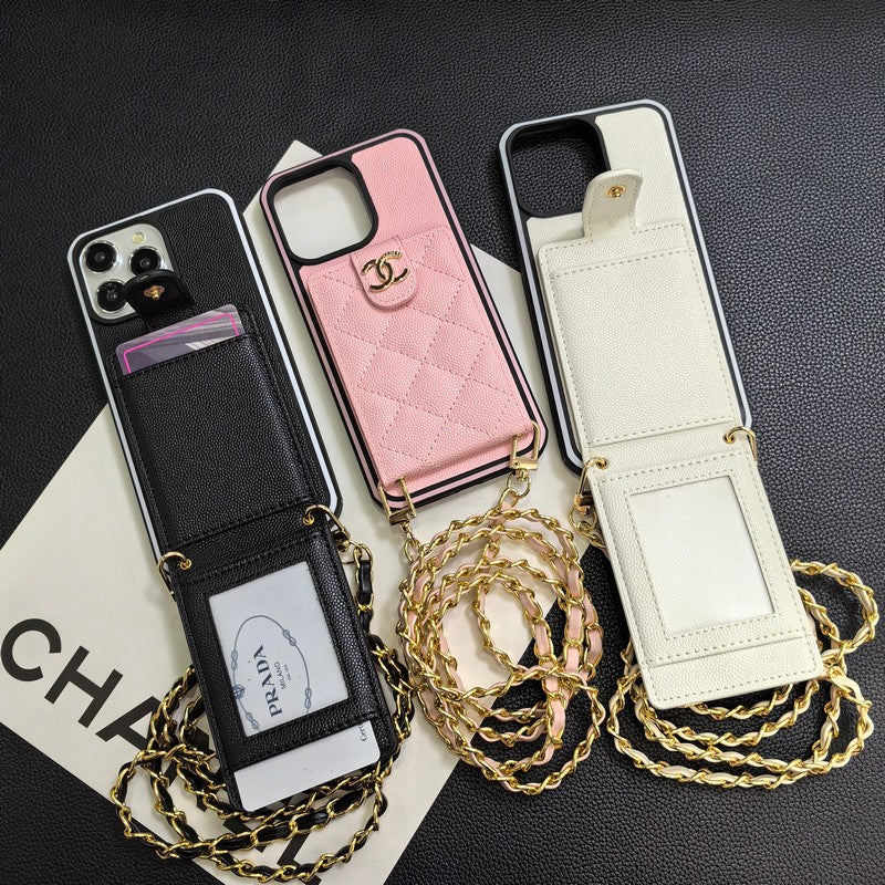C.C iPhone-Hülle aus Leder zum Umhängen