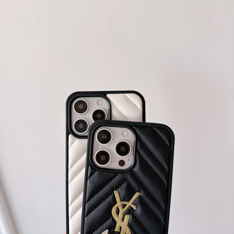 Szent fekete -fehér bőr iPhone tok