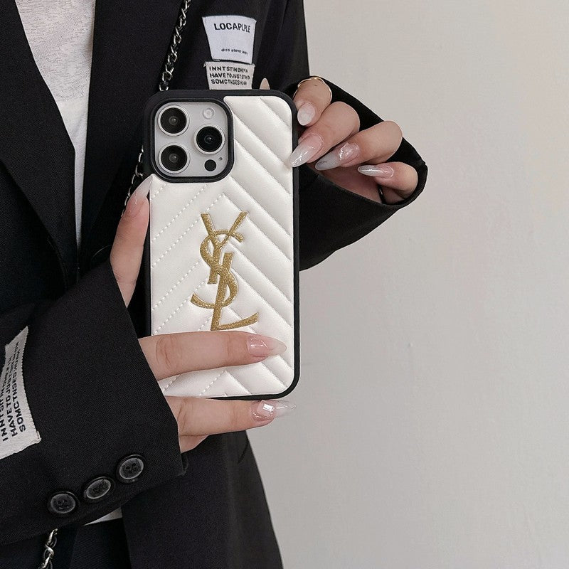 Szent fekete -fehér bőr iPhone tok