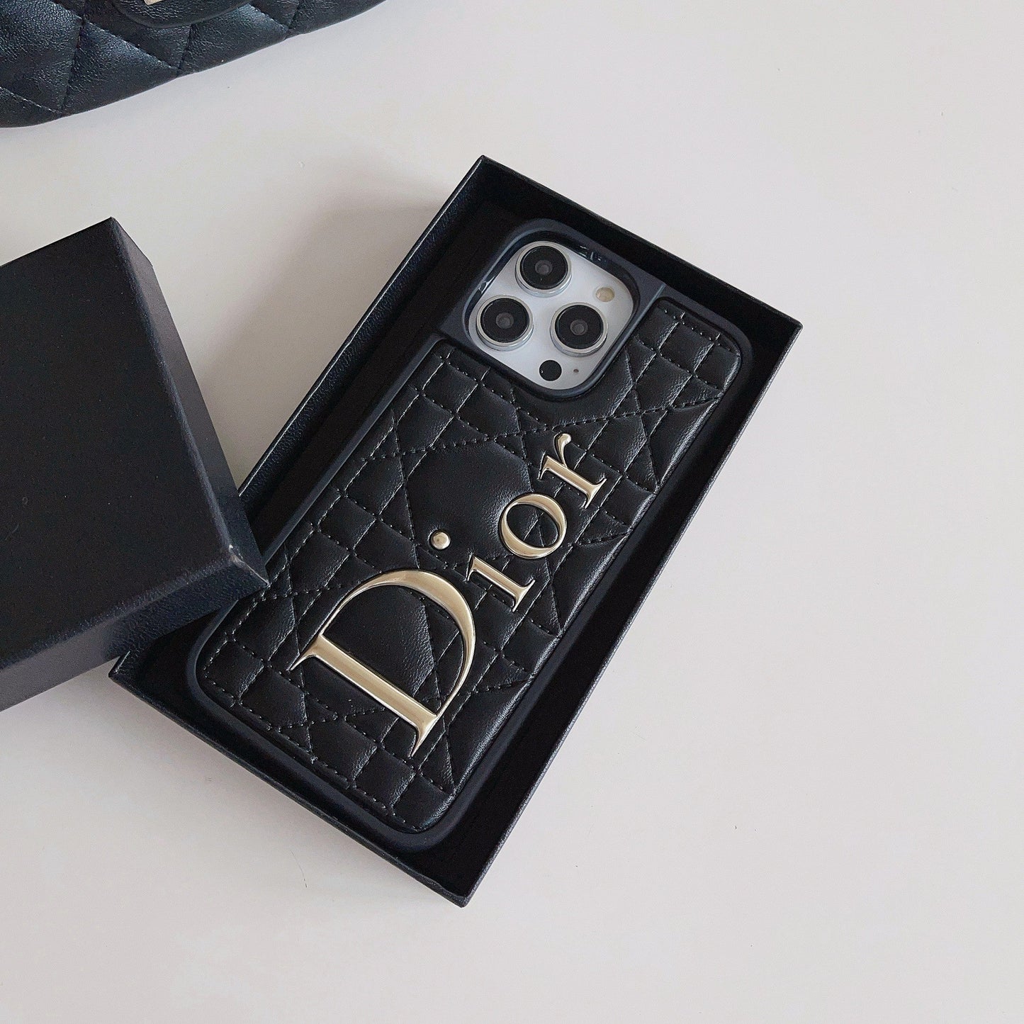CD arany logó bőr iPhone tok