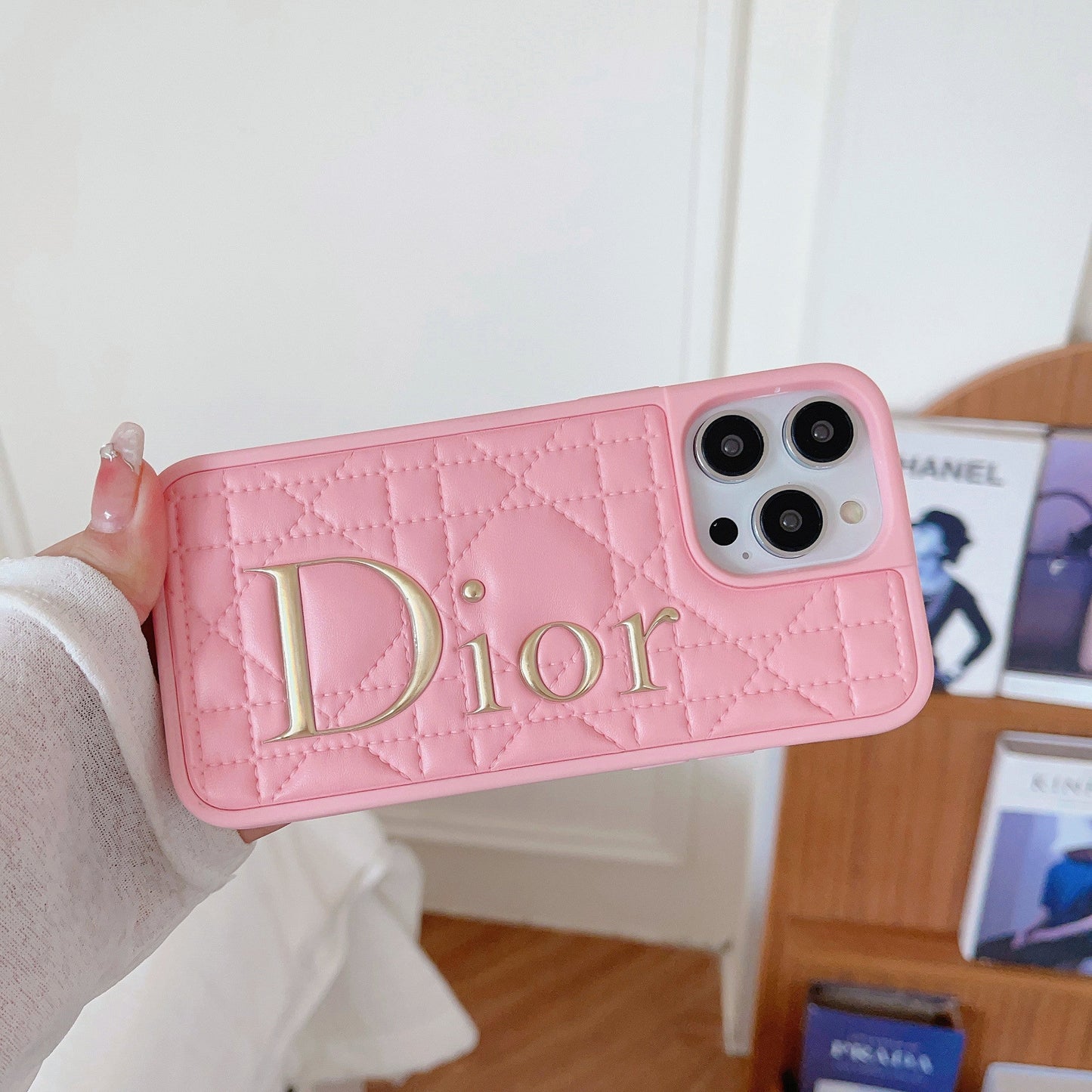 CD arany logó bőr iPhone tok