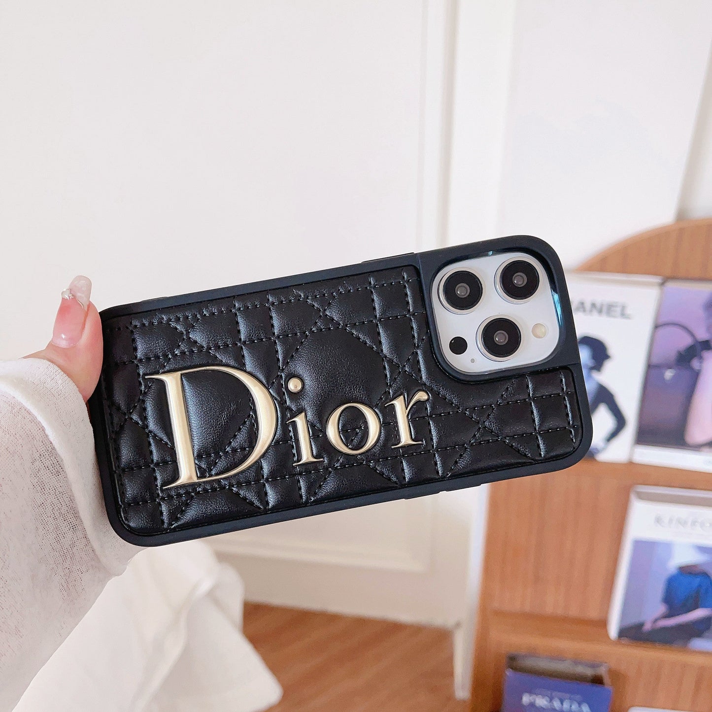 CD arany logó bőr iPhone tok