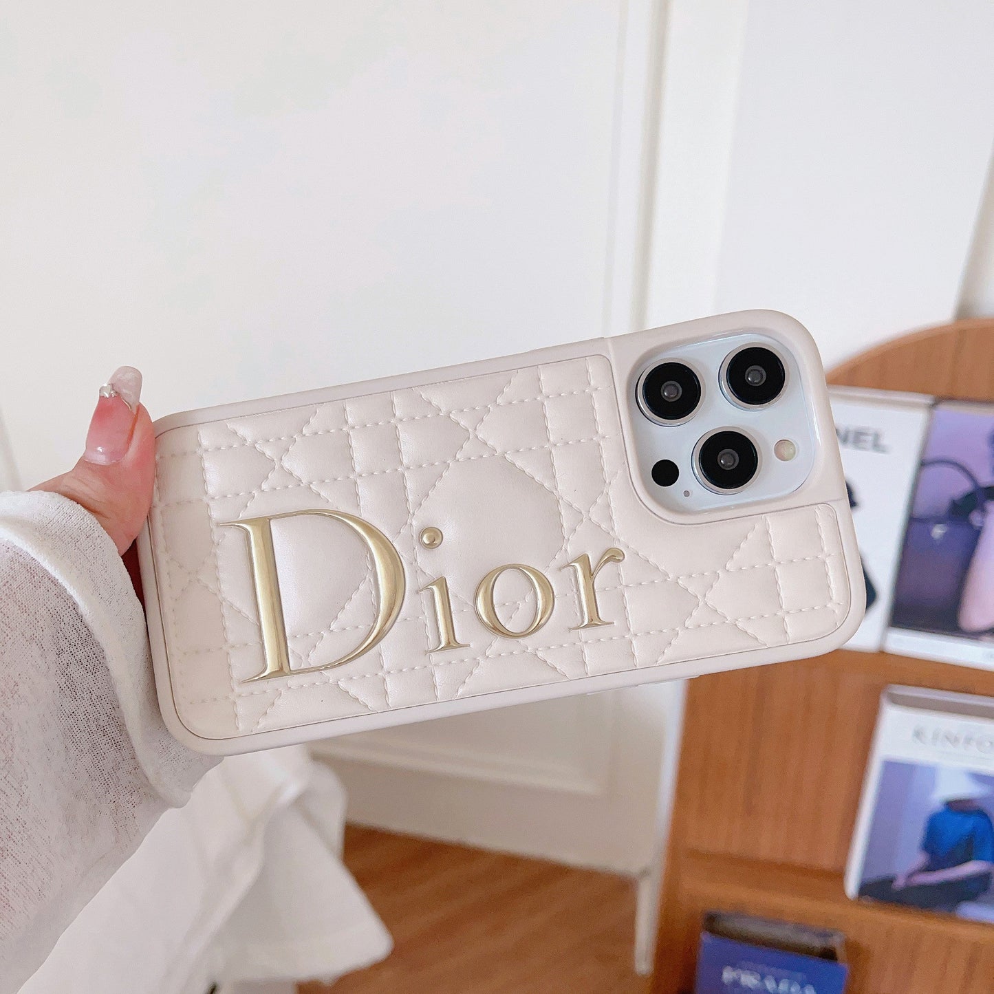 CD arany logó bőr iPhone tok