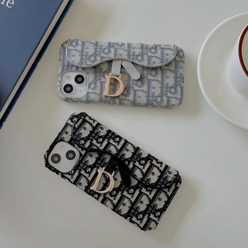 CD fekete és szürke szövet iPhone tok