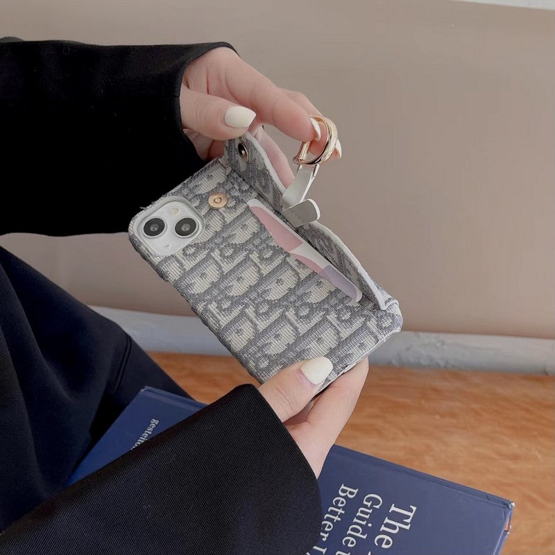 CD fekete és szürke szövet iPhone tok