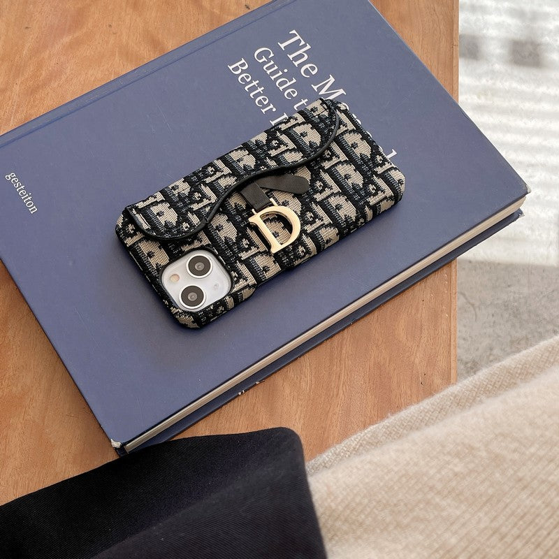 CD fekete és szürke szövet iPhone tok
