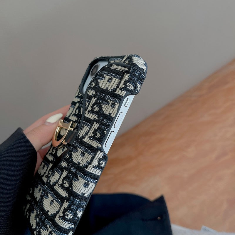 CD fekete és szürke szövet iPhone tok
