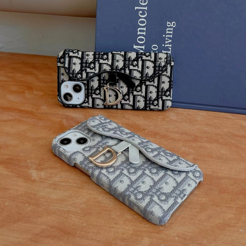 CD fekete és szürke szövet iPhone tok