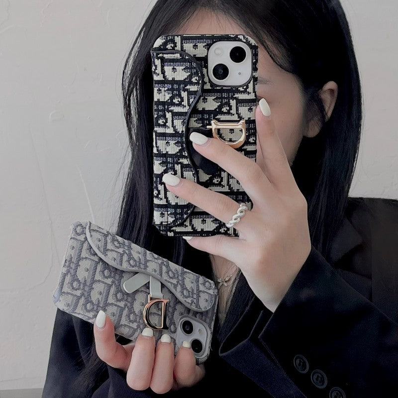 CD fekete és szürke szövet iPhone tok