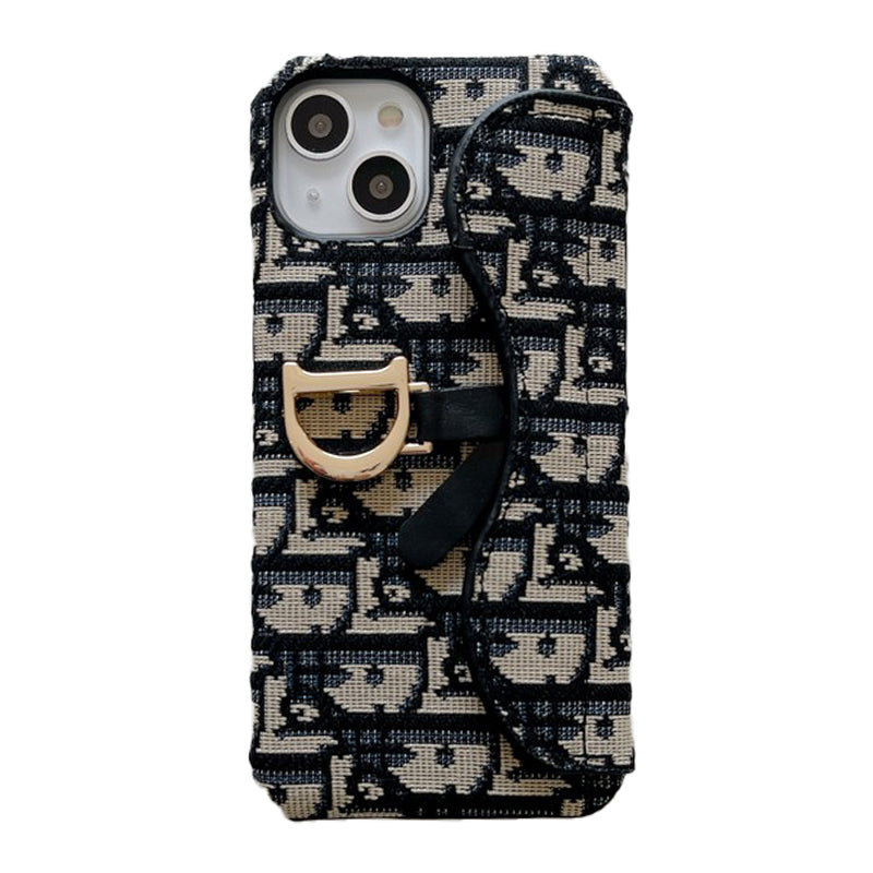 CD fekete és szürke szövet iPhone tok