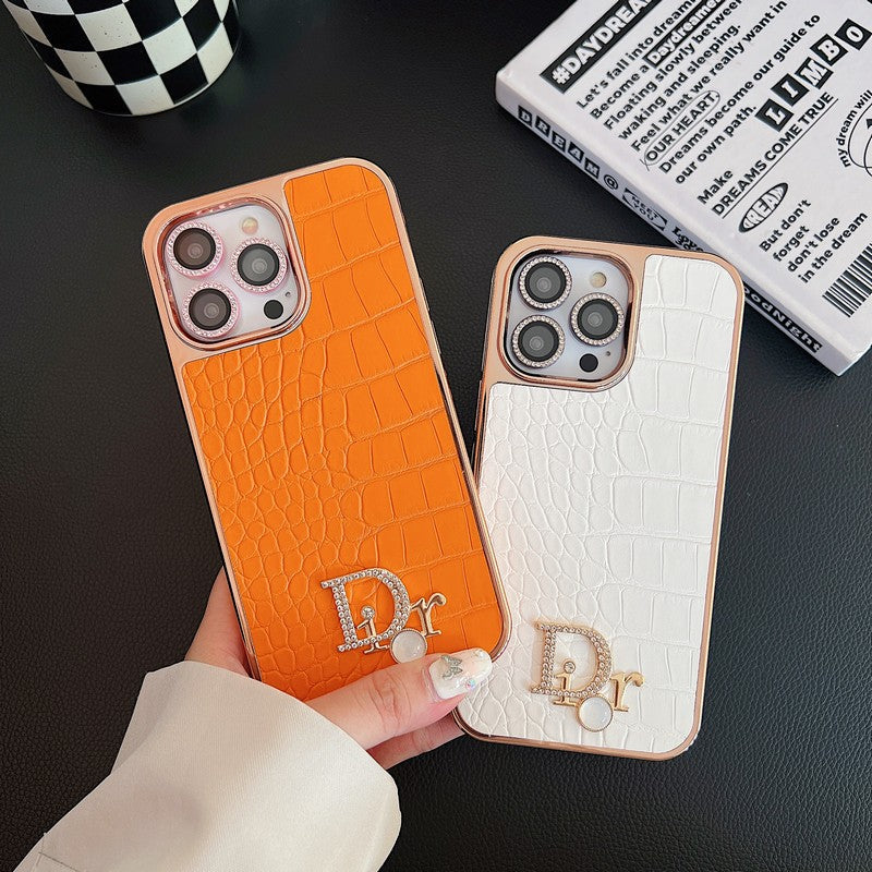 CD gyémánt logó rózsa arany iPhone tok