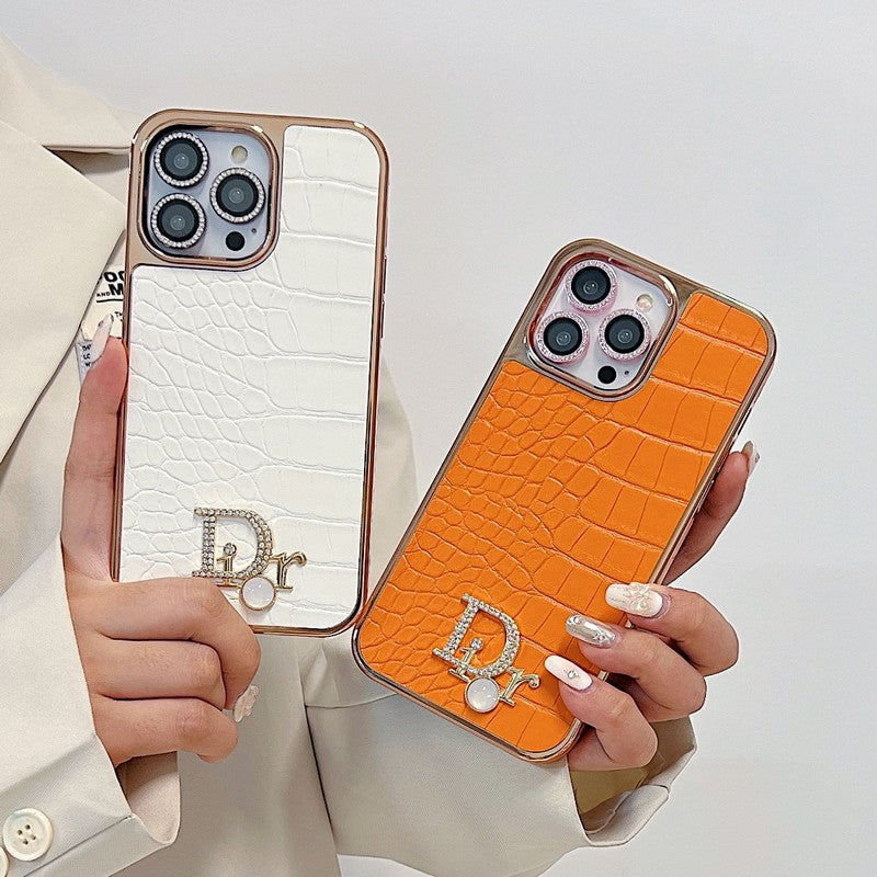 CD gyémánt logó rózsa arany iPhone tok