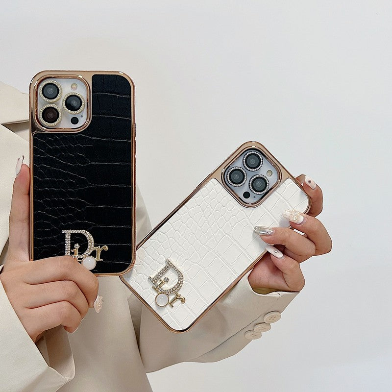 CD gyémánt logó rózsa arany iPhone tok
