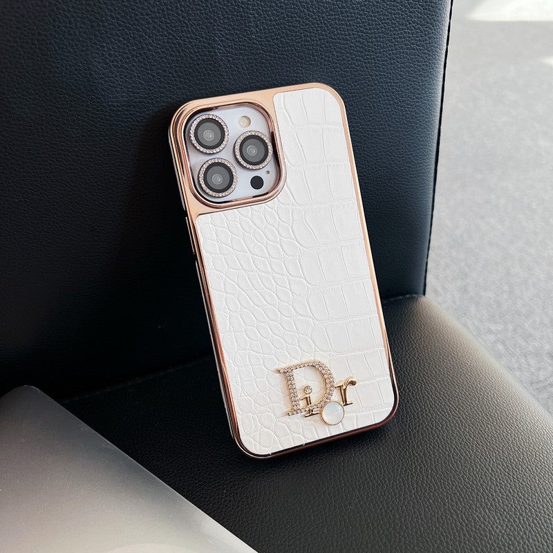 CD gyémánt logó rózsa arany iPhone tok