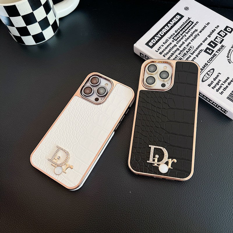 CD gyémánt logó rózsa arany iPhone tok