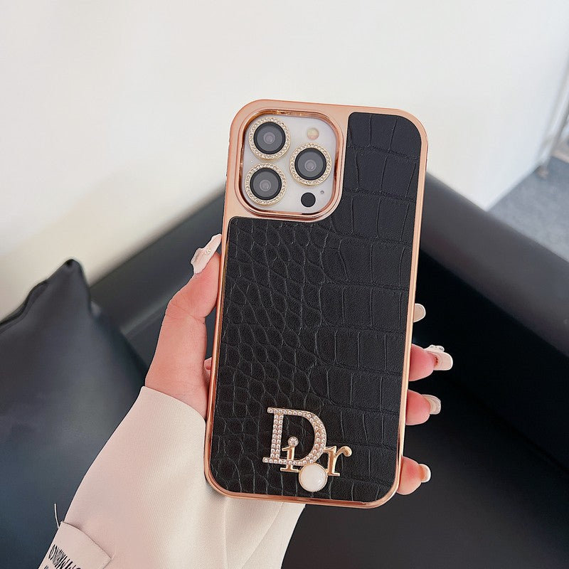 CD gyémánt logó rózsa arany iPhone tok