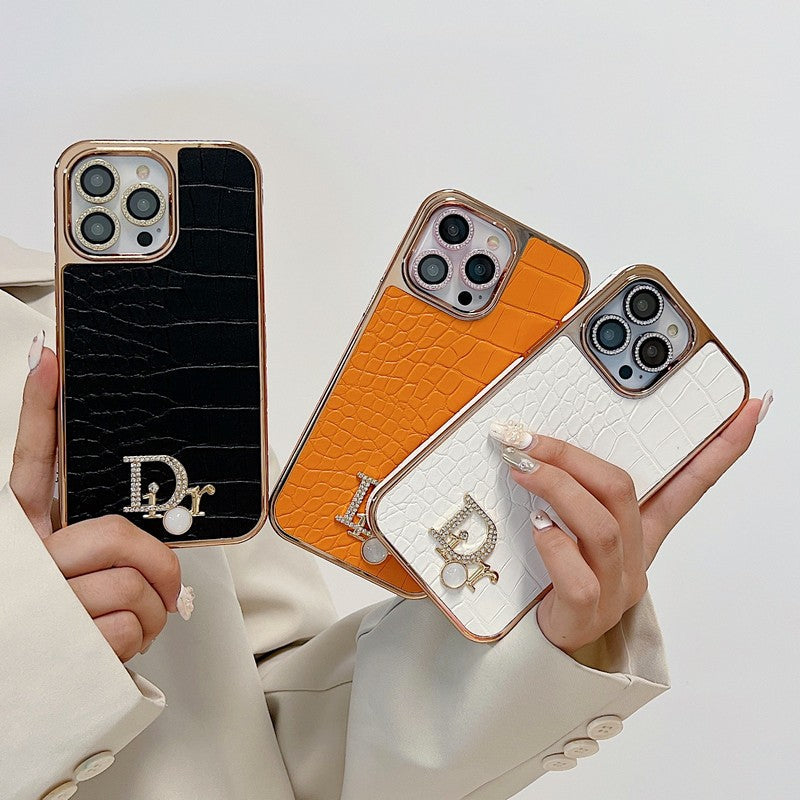 CD gyémánt logó rózsa arany iPhone tok