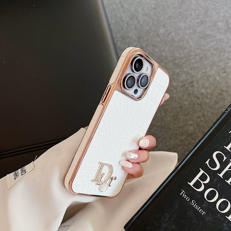 CD gyémánt logó rózsa arany iPhone tok