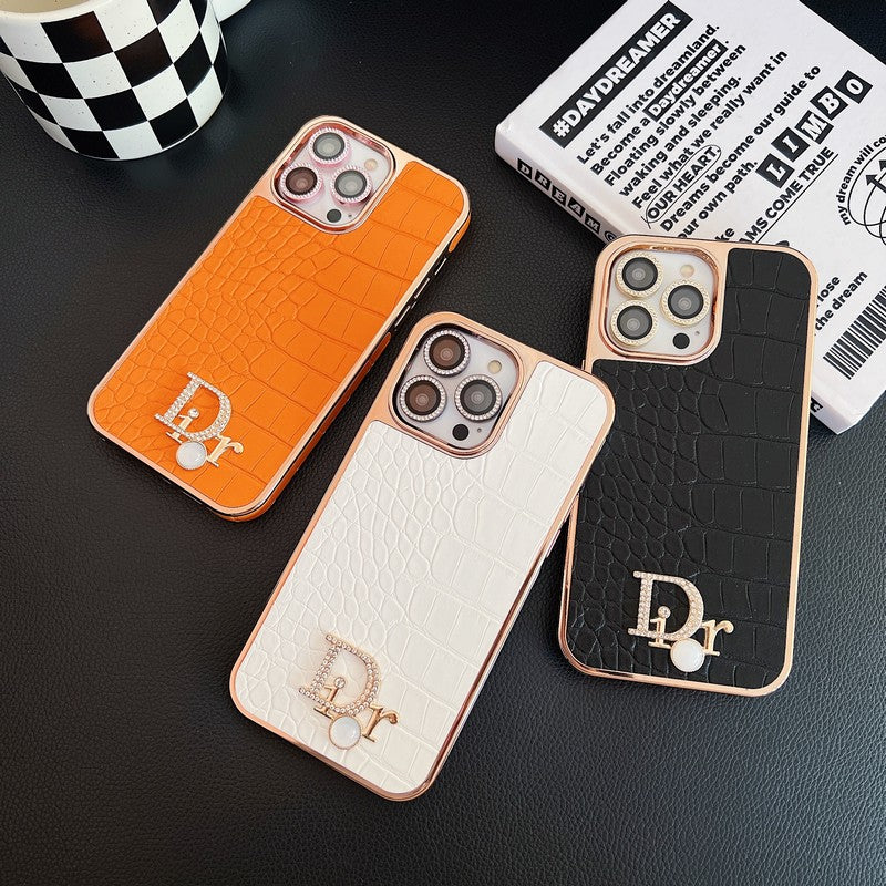 CD gyémánt logó rózsa arany iPhone tok