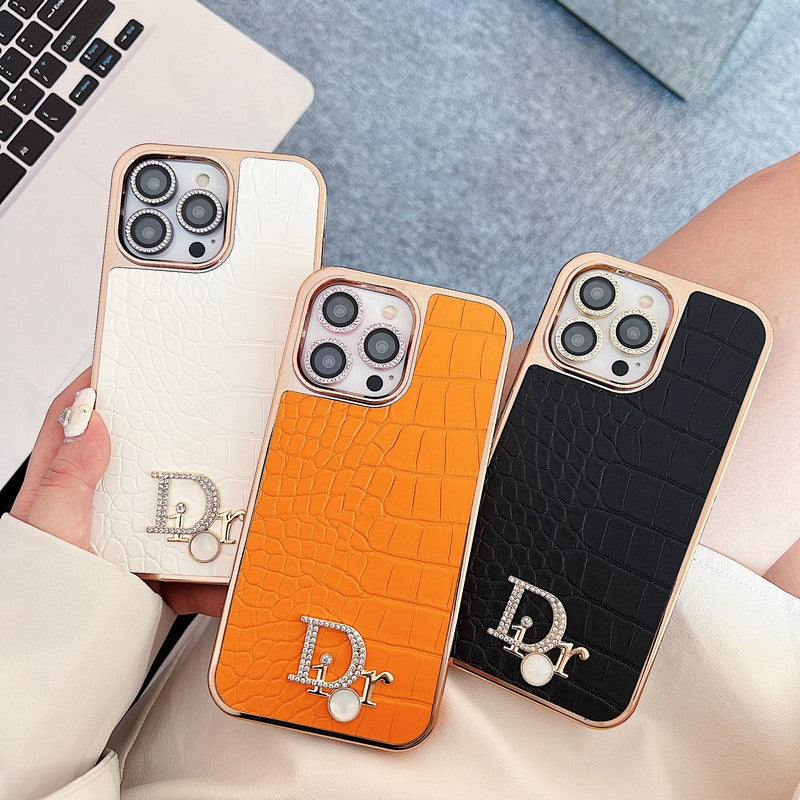 CD gyémánt logó rózsa arany iPhone tok