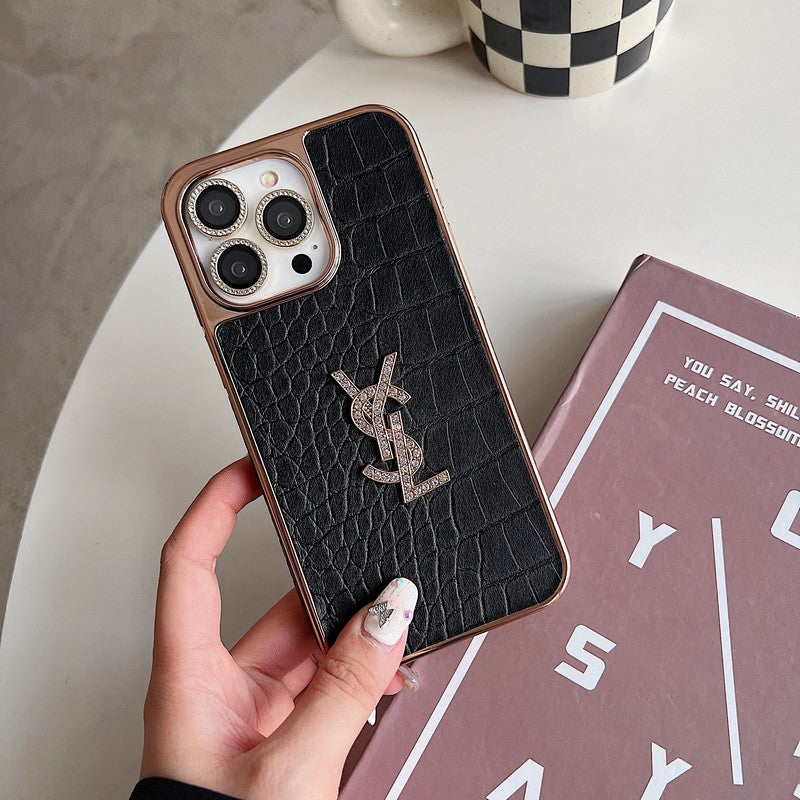 Szent színű bőr rózsa arany iPhone tok