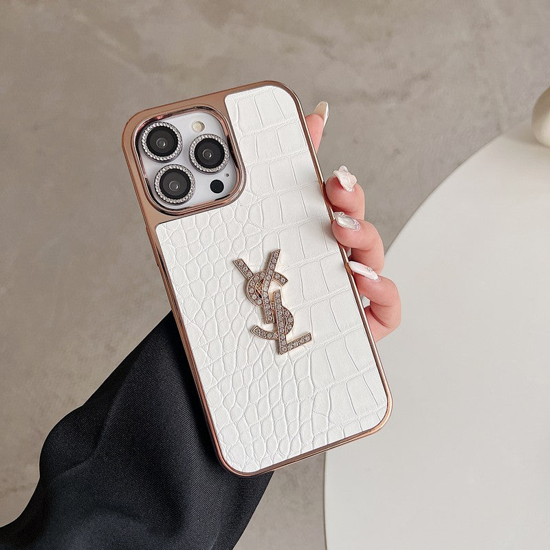 Szent színű bőr rózsa arany iPhone tok