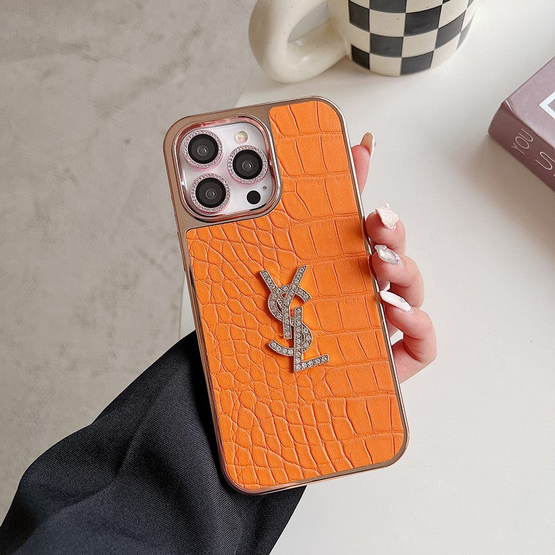 Szent színű bőr rózsa arany iPhone tok