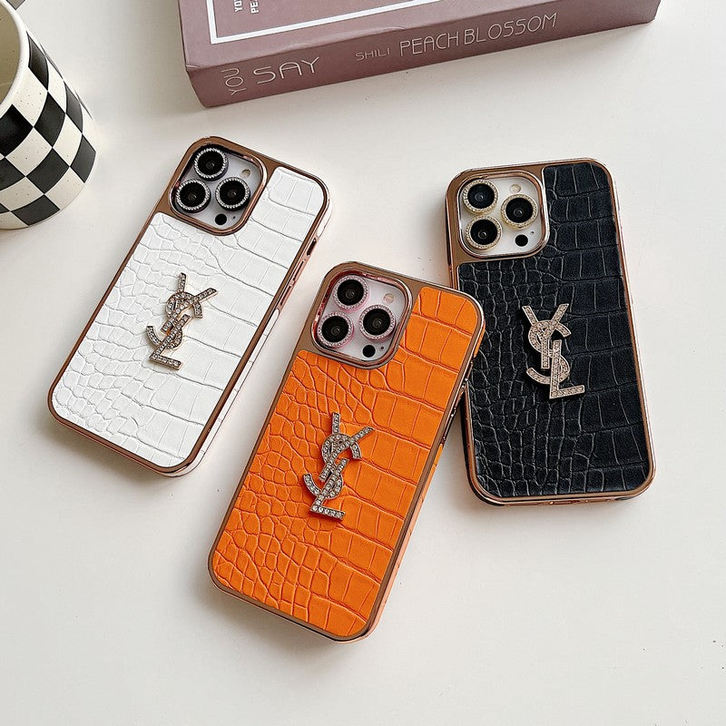 Szent színű bőr rózsa arany iPhone tok
