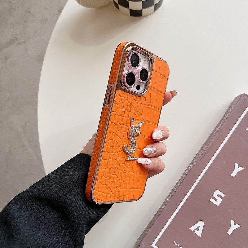 Szent színű bőr rózsa arany iPhone tok