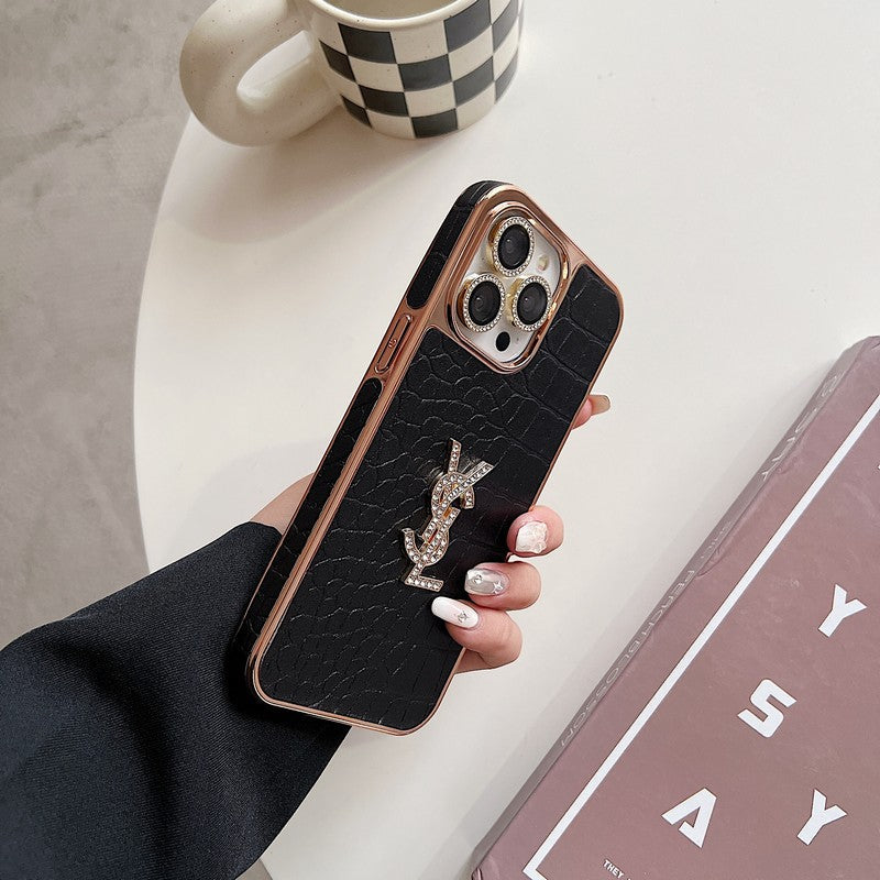 Szent színű bőr rózsa arany iPhone tok