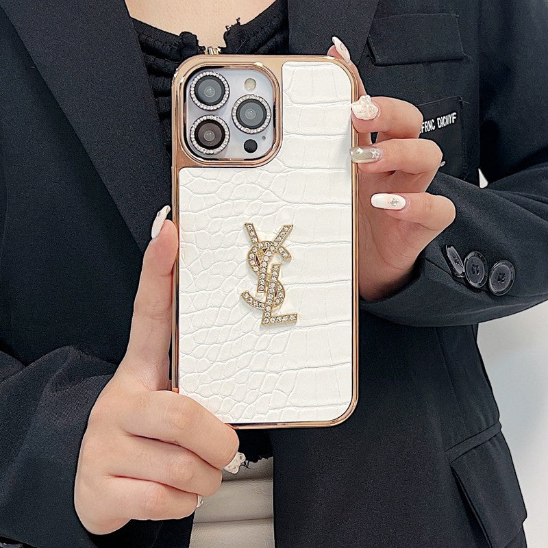 Szent színű bőr rózsa arany iPhone tok