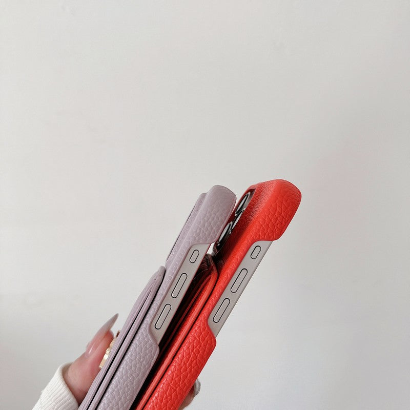 Szent kártya táska színű bőr iPhone tok