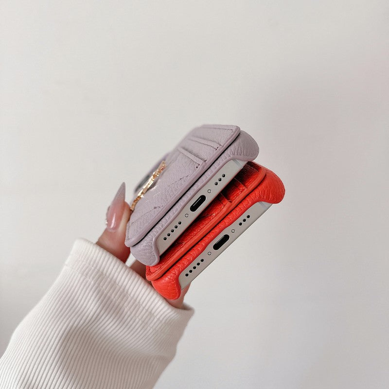 Szent kártya táska színű bőr iPhone tok