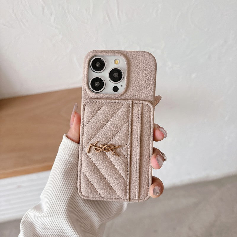 Szent kártya táska színű bőr iPhone tok