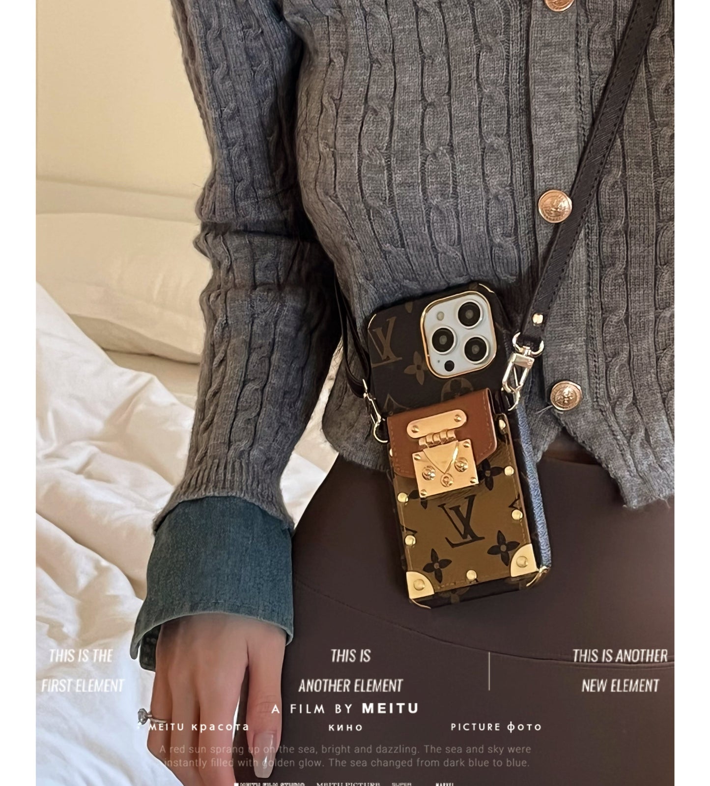 Lou lánc bőr iPhone tok