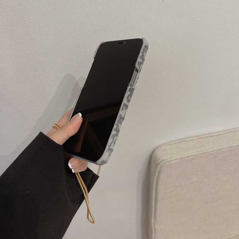 CD Black & Grey Fabric Card Bagbody iPhone Case