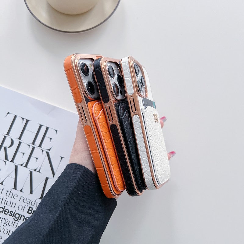 H rózsa arany bőr iPhone tok