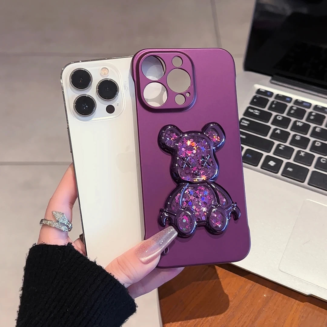 Purple Flowing Sand Violent Bear Phone Case