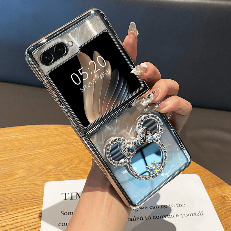 Samsung Makeup Mirror Hand Srebrny łańcuch Galaxy Z Flip 6/5/4/3 Case