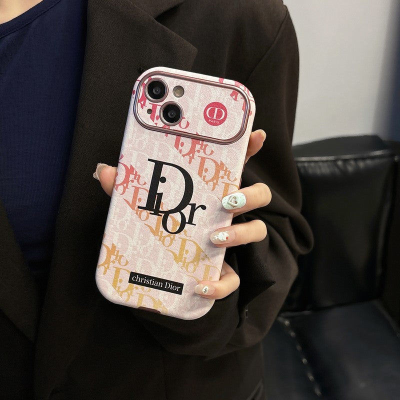 CD fehér és barna színű bőr iPhone tok