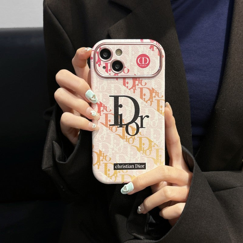 CD fehér és barna színű bőr iPhone tok