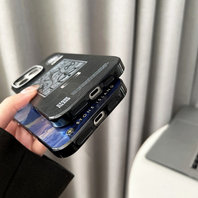 Kő fekete és kék iPhone tok