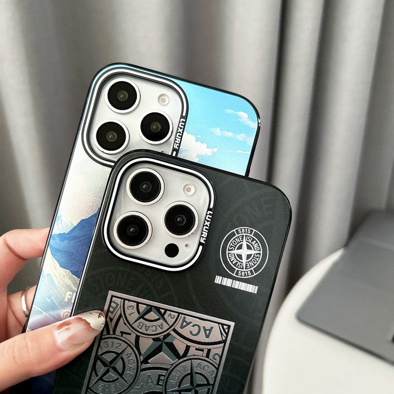 Kő fekete és kék iPhone tok