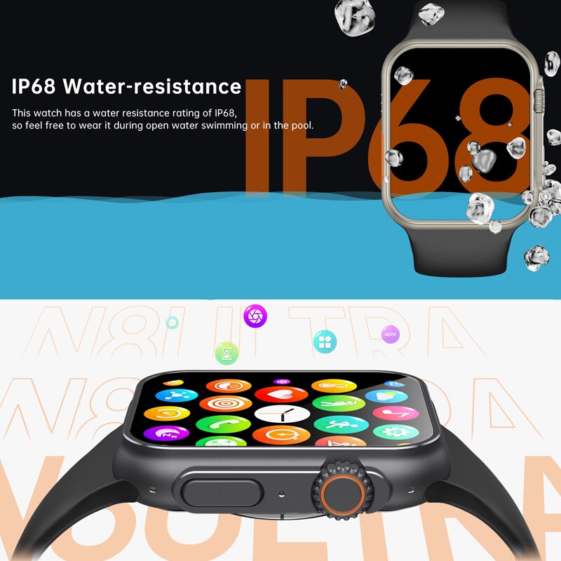 Nou Ultra Watch Men Men Smart Watch Series 8 NFC Door Access Smartwatch pentru benzi de ceas Android Apple Phone