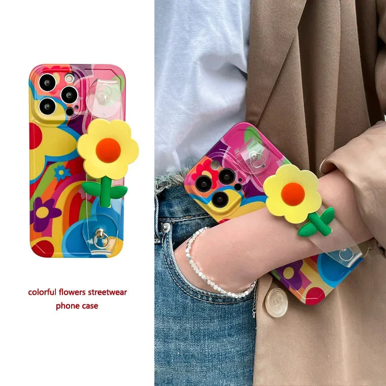 Virág a zsinór nyaki heveder szilikon iPhone tokjával