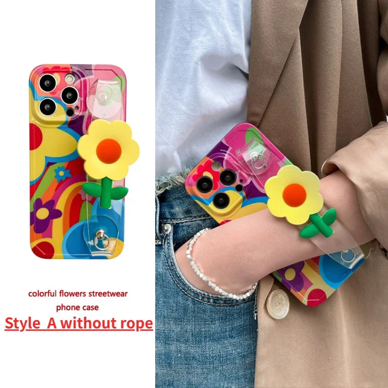 Virág a zsinór nyaki heveder szilikon iPhone tokjával