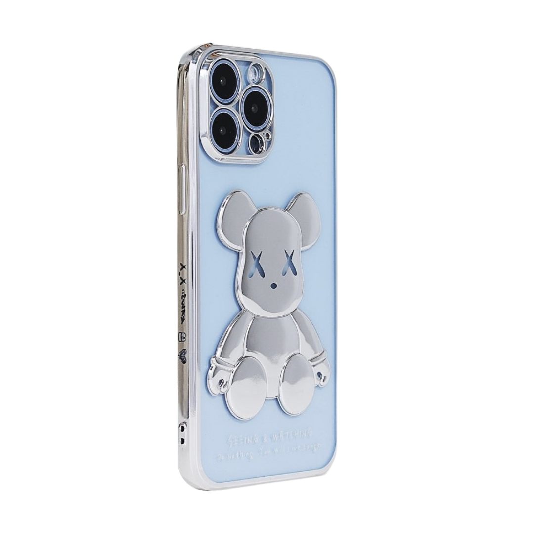 الفضة العاكسة الدب iphone شفافة