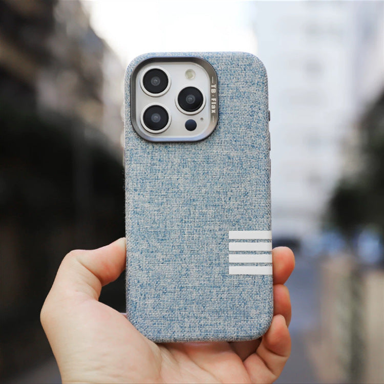 Premium vintage linned stof magnetisk telefon taske til iPhone